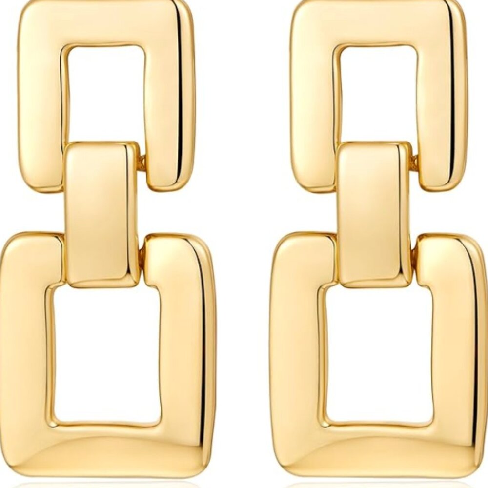 Gold Geometric Drop Dangle Earrings